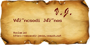 Váncsodi János névjegykártya