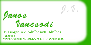 janos vancsodi business card